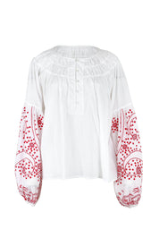 Preloved Light And Easy Cotton Blouse - Whitered