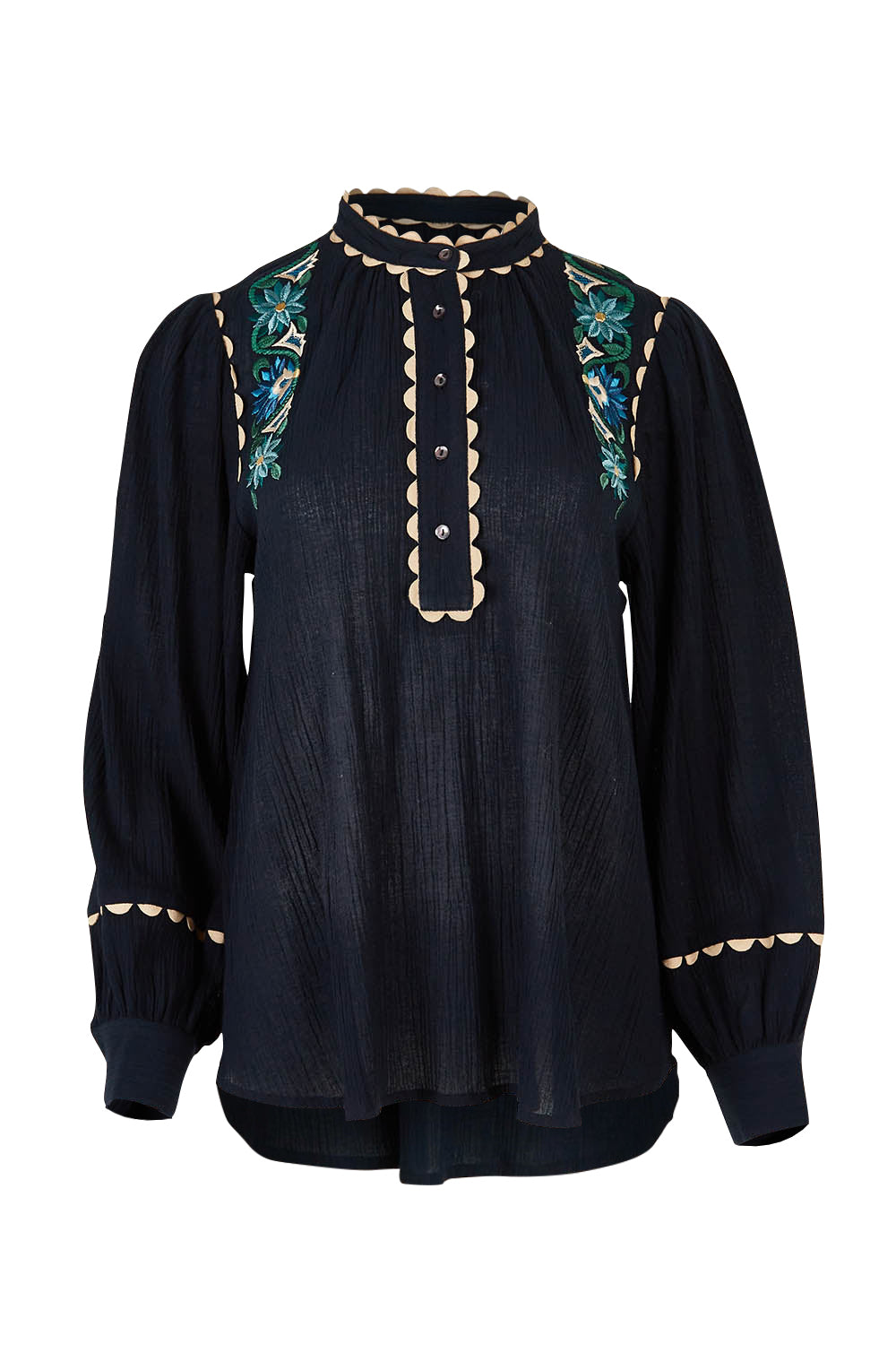 Product shot of the Say You Love Me Blouse in colour Black (Black), from the front