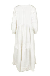 Product shot of the Real Love Tiered Dress in colour White (White), from the back