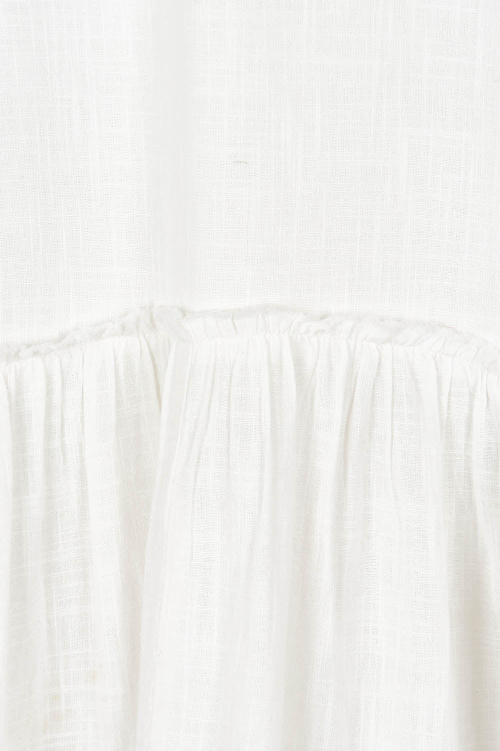 Product shot of the Real Love Tiered Dress in colour White (White), detail