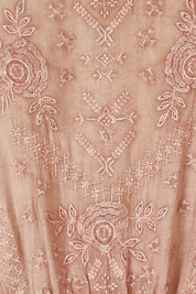 Product shot of the Through The Fields Dress in colour Dust, detail