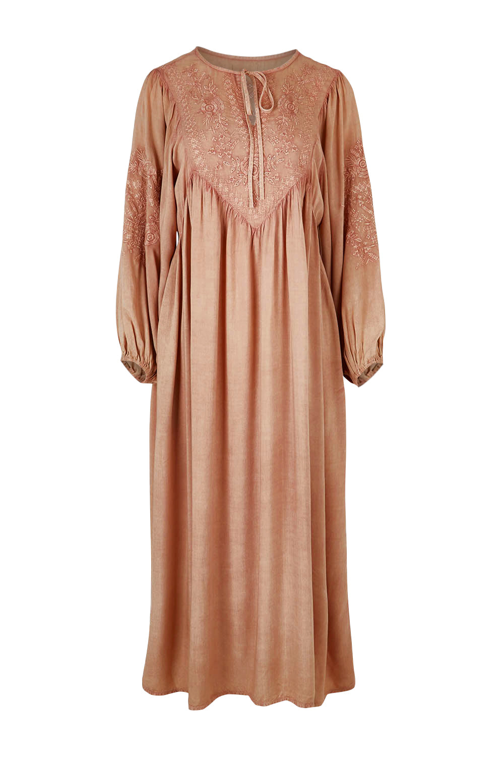 Product shot of the Through The Fields Dress in colour Dust, from the front