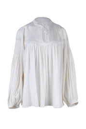Product shot of the Fabulous Flouncy Cotton Blouse in colour Cream (White), from the front