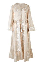 Product shot of the Dancing With Joy Dress in colour Latte, from the front