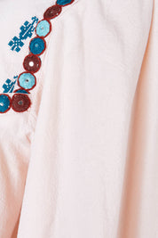 Product shot of the Joyous Feeling Jacket in colour Palepink (Pink), detail