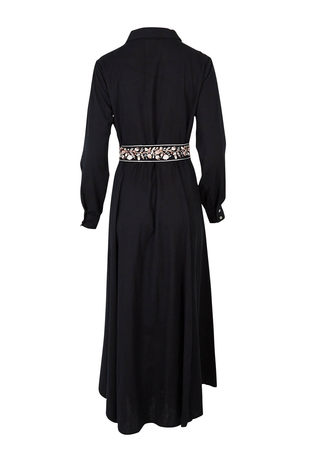 Product shot of the State Of Grace Maxi Dress in colour Black (Black), from the back