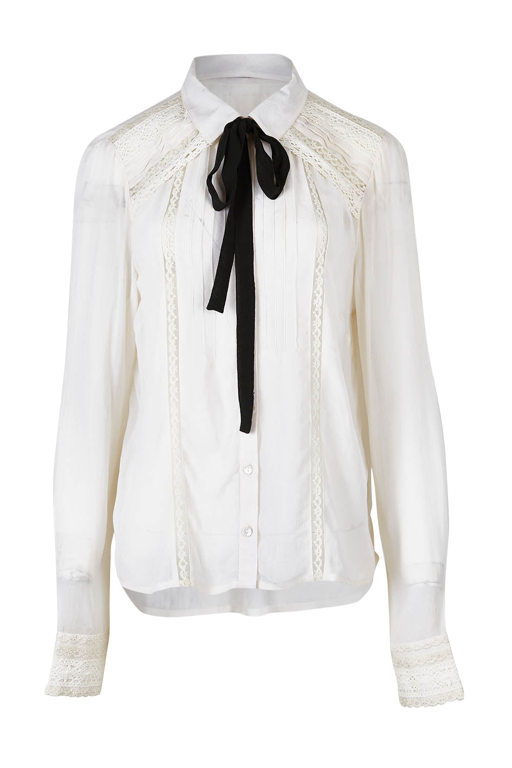 Product shot of the Lady Love Blouse in colour Milk (White), from the front