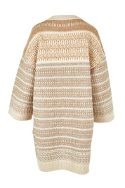 Product shot of the Mountain Dreaming Oversized Cardi in colour Naturals, from the back