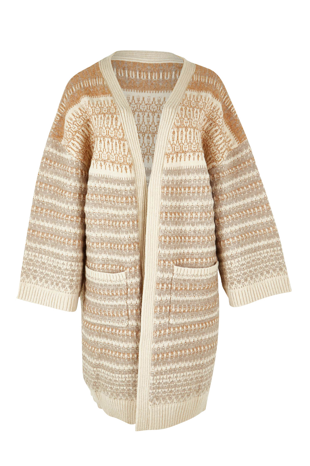 Product shot of the Mountain Dreaming Oversized Cardi in colour Naturals, from the front