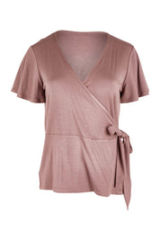 Product shot of the All For You Wrap Top in colour Tobacco, from the front