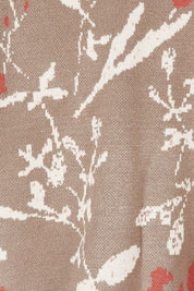 Product shot of the Fleur Delight Trim Cardi in colour Chocfleur, detail