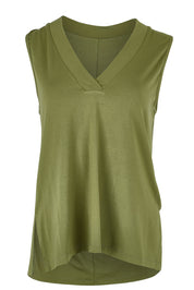 Product shot of the Bamboo Delight Tank in colour Foliage (Green), from the front