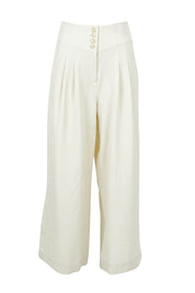 Product shot of the High Flying Wide Leg Pants in colour Cream, from the front