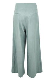 Product shot of the High Flying Wide Leg Pants in colour Dusk (Green), from the back