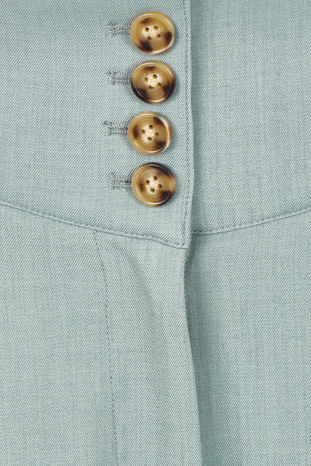 Product shot of the High Flying Wide Leg Pants in colour Dusk (Green), detail