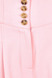 Product shot of the High Flying Wide Leg Pants in colour Palepink (Pink), detail