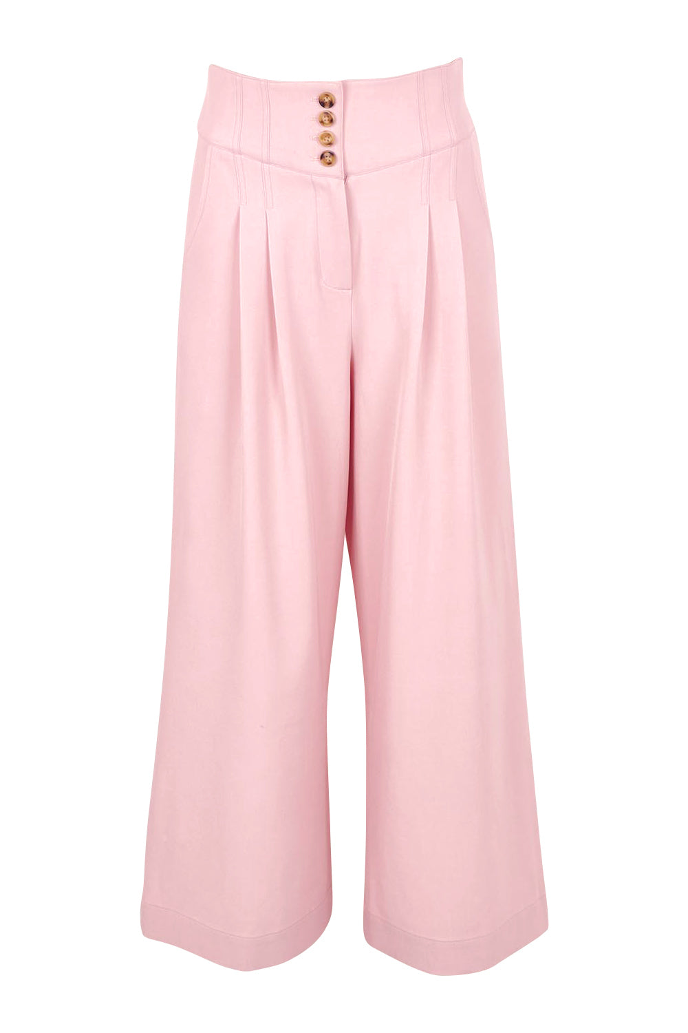 Product shot of the High Flying Wide Leg Pants in colour Palepink (Pink), from the front