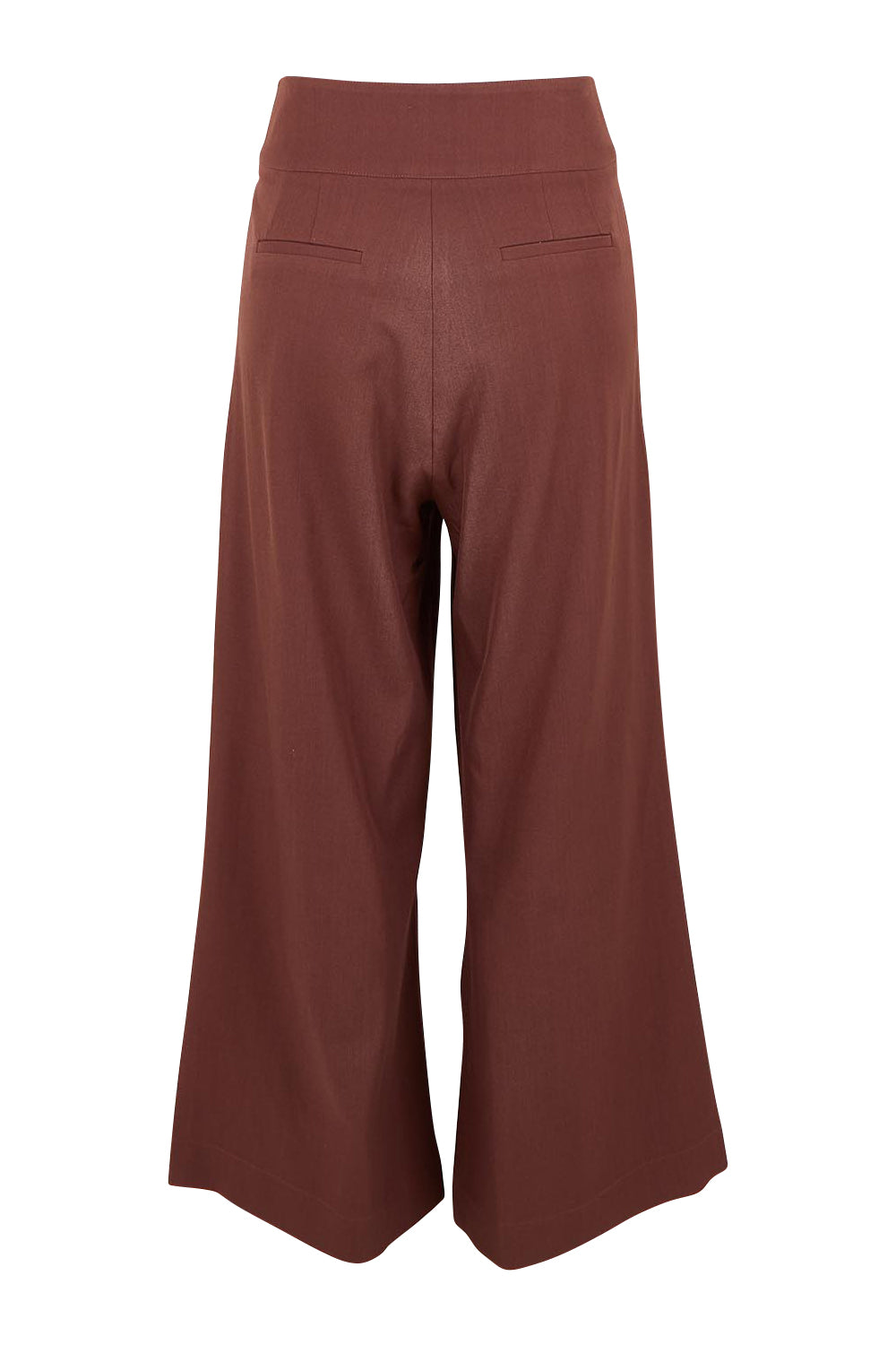 Product shot of the High Flying Wide Leg Pants in colour Wood, from the back