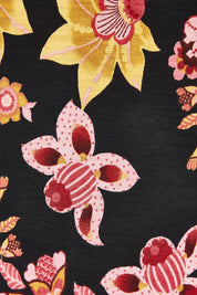 Product shot of The Frill You Give Me Dress in colour Blkfleur (Black), detail