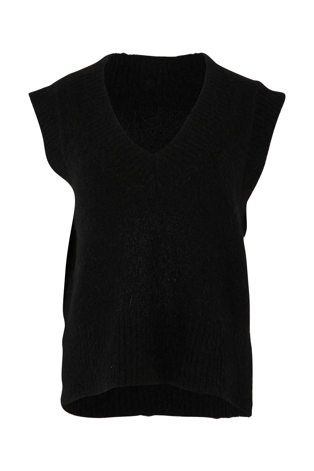 Product shot of the Lovely Day Vest in colour Black (Black), from the front