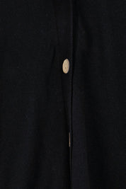 Product shot of the My Boyfriends Cotton Cashmere Cardi in colour Black (Black), detail