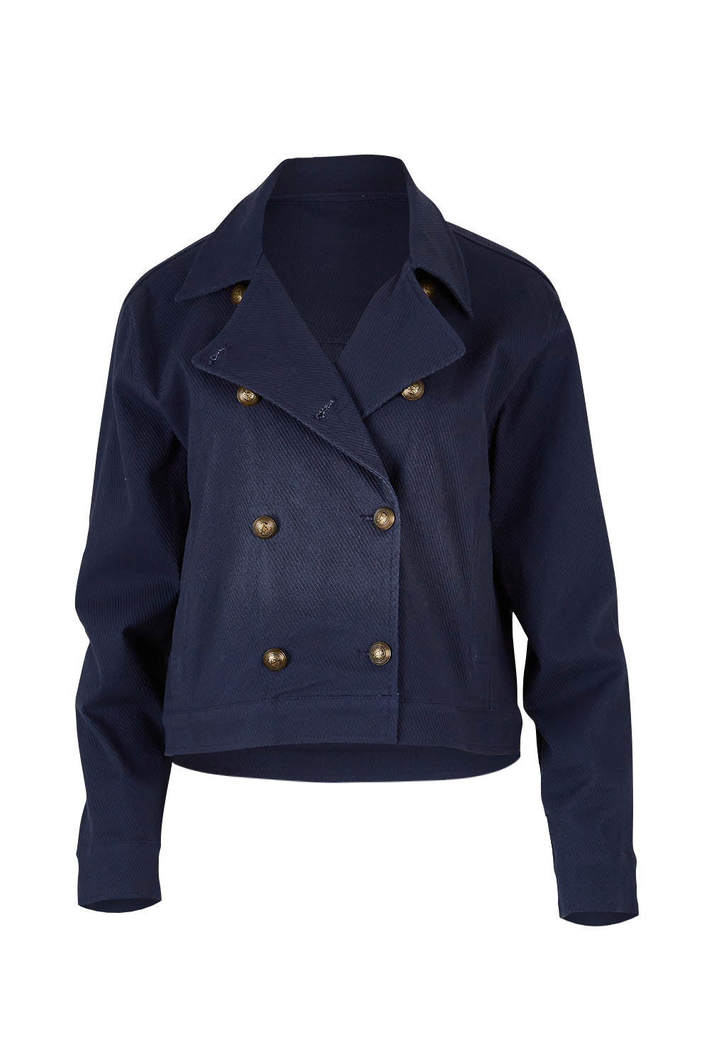 Product shot of the Coffee Date Jacket in colour Navy (Blue), from the front