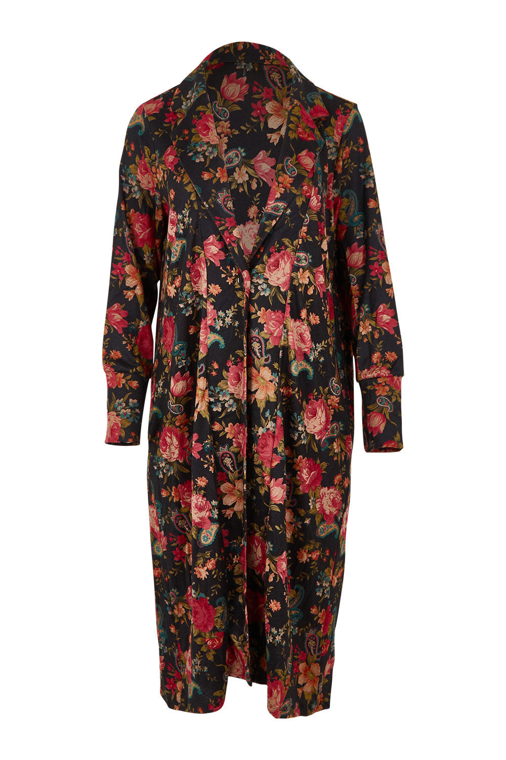 Product shot of the Flowers For Me Cardigan in colour Blackrose (Black), from the front