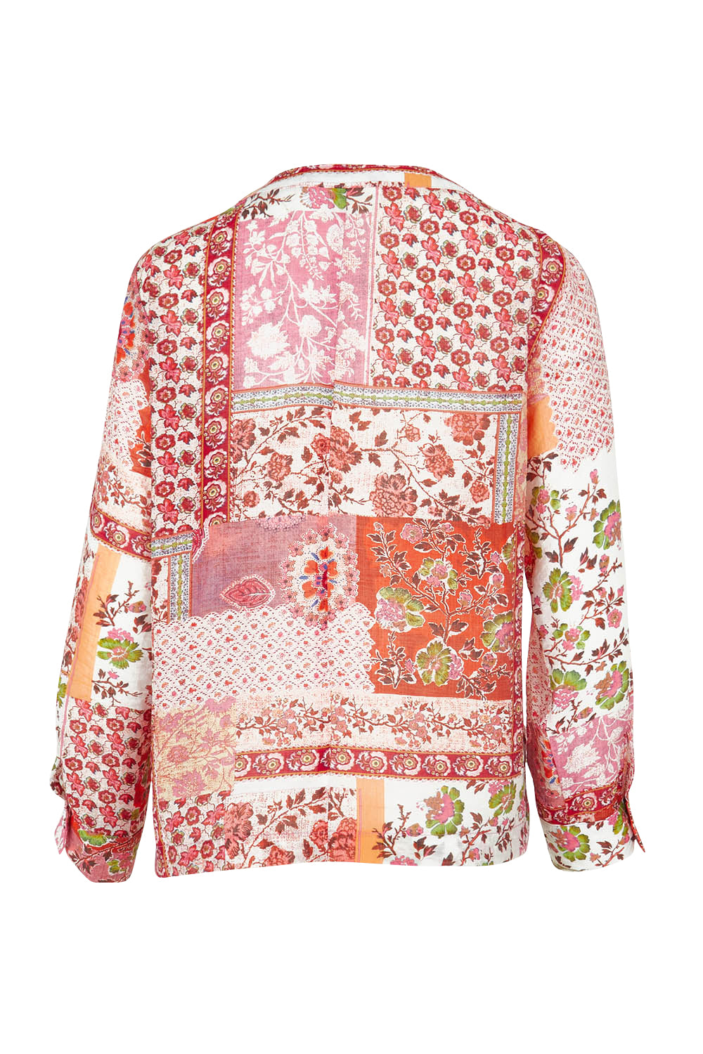 Product shot of the Grandpa And Me Fleur Blouse in colour Pinkpatch (Pink), from the back