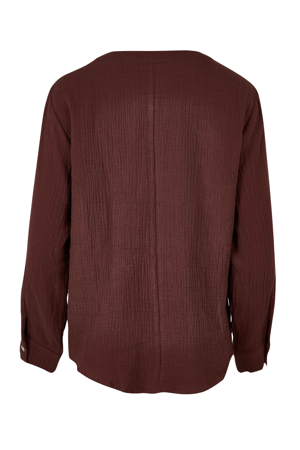 Product shot of the Grandpa And Me Cotton Blouse in colour Mocha, from the back