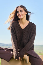 Ready And Cable Seamless Jumper – Chocolate