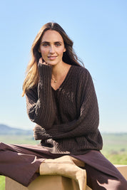 Ready And Cable Seamless Jumper – Chocolate