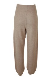 Product shot of the Comfort Factor Moss Stitch Pant in colour Gumnut, from the back