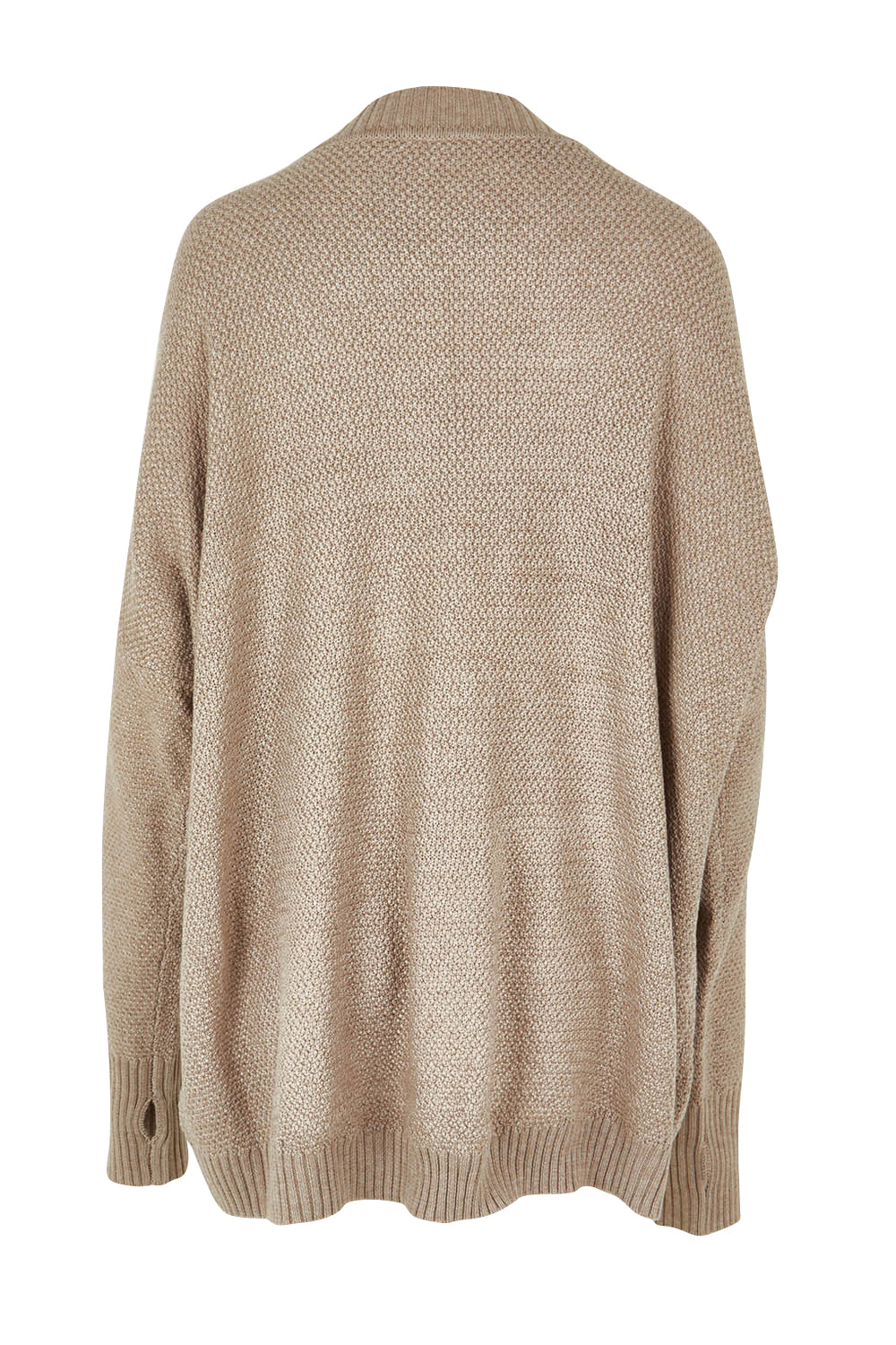 Product shot of the My Boyfriends Moss Stitch Cardi in colour Gumnut, from the back