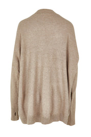Product shot of the My Boyfriends Moss Stitch Cardi in colour Gumnut, from the back