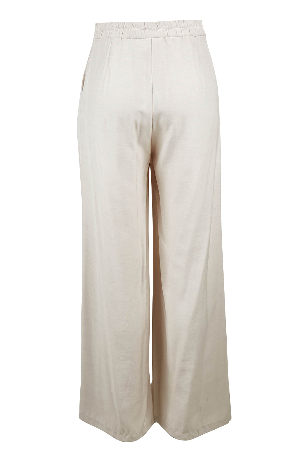 Product shot of the Striding Out Wide Leg Pants in colour Moet, from the back