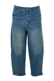 Product shot of the For All The Days Jeans in colour Denim (Blue), from the front