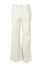 Product shot of the Forever Cool Cord Jeans in colour Milk (White), from the back