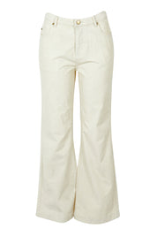 Product shot of the Forever Cool Cord Jeans in colour Milk (White), from the front