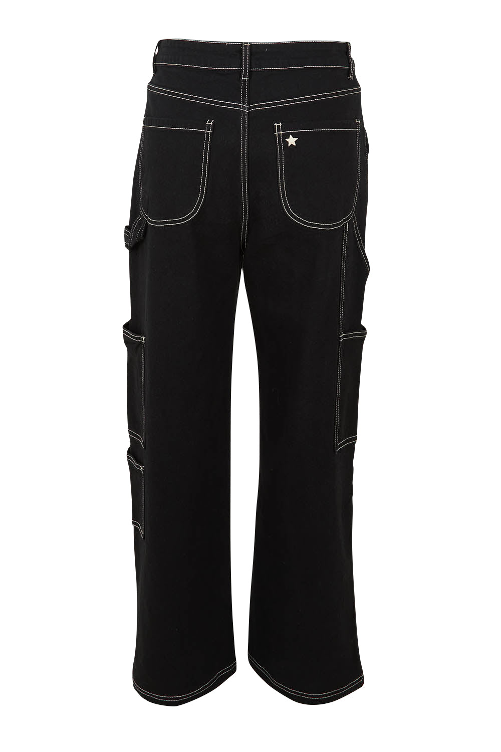 Product shot of the Carry Me With You Cargo Jeans in colour Black (Black), from the back