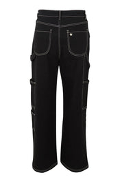 Product shot of the Carry Me With You Cargo Jeans in colour Black (Black), from the back