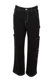 Product shot of the Carry Me With You Cargo Jeans in colour Black (Black), from the front