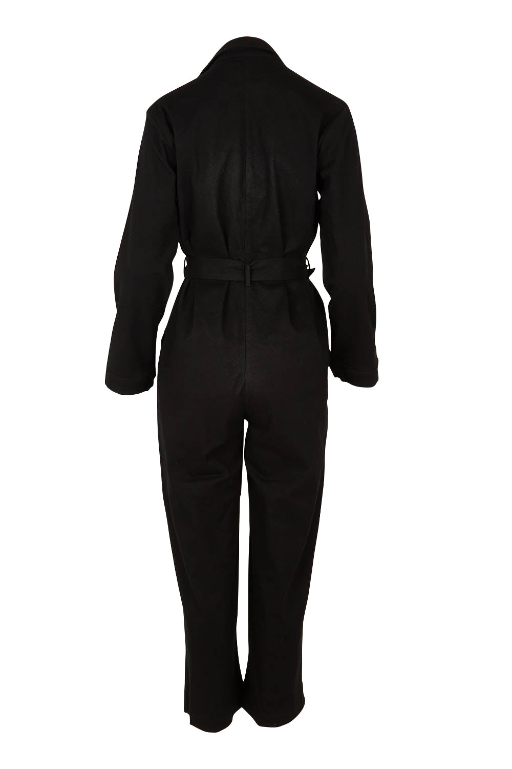 Product shot of The Places You Go Jumpsuit in colour Black (Black), from the back