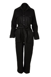 Product shot of The Places You Go Jumpsuit in colour Black (Black), from the front