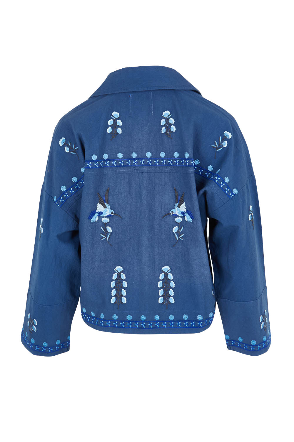 Preloved Come Away With Me Embroidered Jacket - Bluehue