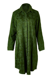 Product shot of the Day To Night Jacket To Dress in colour Forest (Green), from the front