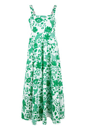 Product shot of the Summer Fun Cotton Maxi Dress in colour Greenfleur (Green), from the front