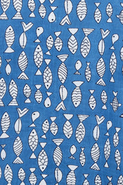 Product shot of the By The Water Skirt in colour Bluefish (Blue), detail