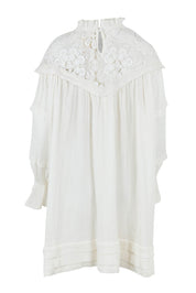 Product shot of the Romance Me Dress in colour Milk (White), from the back