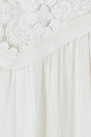Product shot of the Romance Me Dress in colour Milk (White), detail