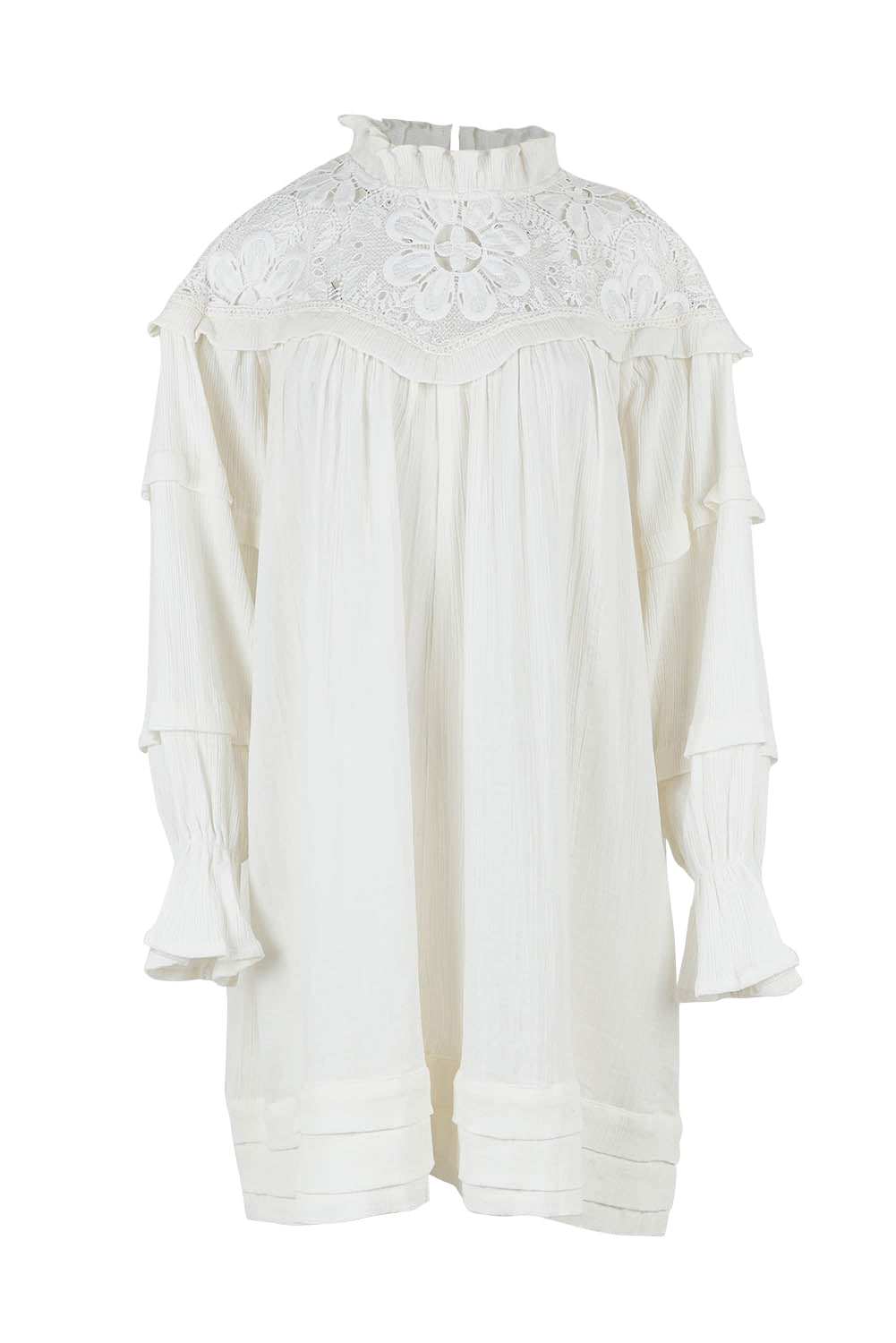 Product shot of the Romance Me Dress in colour Milk (White), from the front